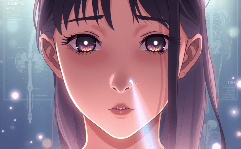 Create a featured image illustrating the experience of performing sutra neti, emphasizing the confusion and challenges faced during the process. Depict a close-up view of a person's face in a serene, soft-lit environment, capturing a look of focused contemplation, with an ethereal quality to the light. In the background, include faint anatomical diagrams of the nasal passages to represent the underlying anatomy and mistakes made. Ensure the image showcases high resolution and is highly detailed with sharp focus, highlighting both the emotional journey and the technical aspects of the practice.